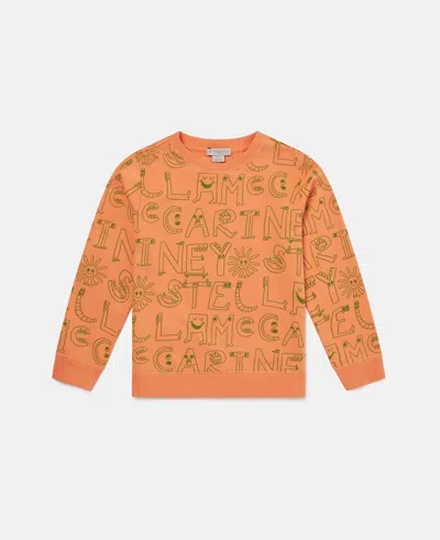 Stella Mccartney Lettering Print Sweatshirt In Orange