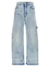 Stella Mccartney Denim Trousers Featuring Carpenter Loop In Light Blue