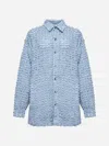 Stella Mccartney Light Blue Bouclé Denim Shirt In Blu