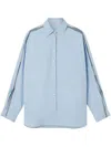 Stella Mccartney Light Blue Cotton Shirt With Chain Detail In Blue