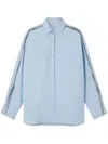 Stella Mccartney Light Blue Cotton Shirt With Chain Detail