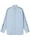 Stella Mccartney Light Blue Cotton Shirt With Chain Detail In Blue