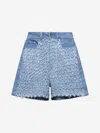 Stella Mccartney Light Blue Bouclé Denim Shorts In Light Blue