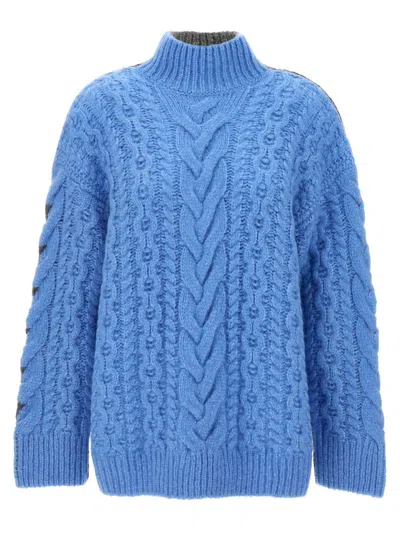 STELLA MCCARTNEY LIGHT BLUE HIGH NECK SWEATER