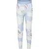 Stella Mccartney Light Blue Leggings For Girl With Unicorn In Light Blue