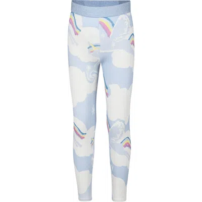 Stella Mccartney Kids' Light Blue Leggings For Girl With Unicorn