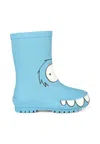 Stella Mccartney Light Blue Rain Boots For Boy With Yeti Print In Blue