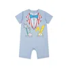 Stella Mccartney Light Blue Romper For Baby Boy With Print In Light Blue