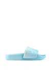 Stella Mccartney Light Blue Slippers For Boy With Logo In Light Blue