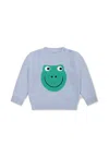 Stella Mccartney Light Blue Sweater For Baby Boy With Frog In Light Blue
