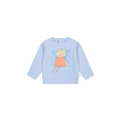 STELLA MCCARTNEY LIGHT BLUE SWEATSHIRT FOR BABY GIRL WITH FAIRY