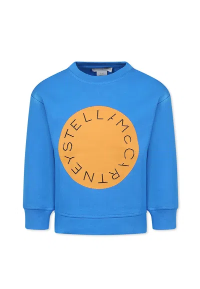 Stella Mccartney Kids' Light Blue Sweatshirt For Boy With Logo