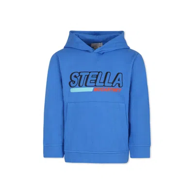 Stella Mccartney Kids' Hoodie Mit Logo-print In Blau