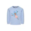 Stella Mccartney Light Blue Sweatshirt For Girl With Fairy In Light Blue