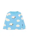 Stella Mccartney Light Blue T-shirt For Baby Boy With Sheep In Blue