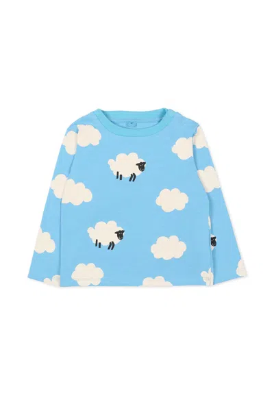 Stella Mccartney Light Blue T-shirt For Baby Boy With Sheep