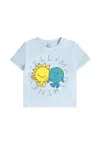 Stella Mccartney Light Blue T-shirt For Baby Boy With Sun In Blue