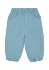 Stella Mccartney Light Blue Trousers For Baby Boy With Logo In Blue