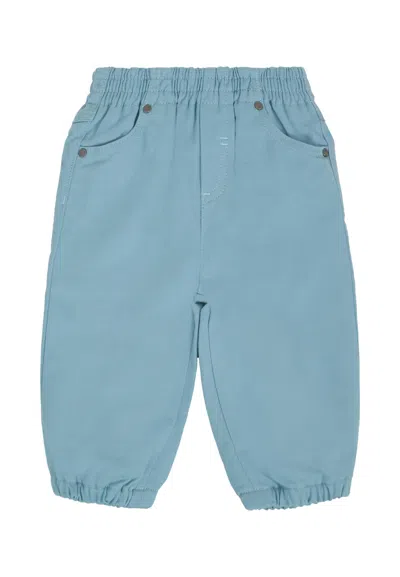 Stella Mccartney Light Blue Trousers For Baby Boy With Logo