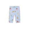 Stella Mccartney Light Blue Trousers For Baby Girl With Fairies In Light Blue
