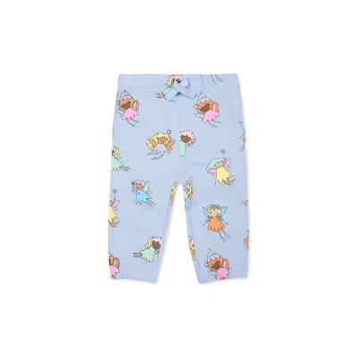 Stella Mccartney Light Blue Trousers For Baby Girl With Fairies