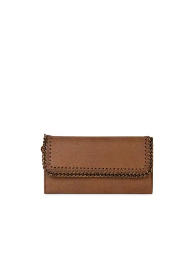 Stella Mccartney Light Brown Recycled Polyester Wallet Woman