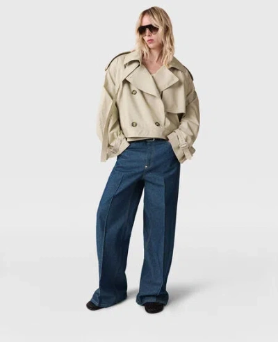 Stella Mccartney Light Cotton Short Trench Coat In Neutral