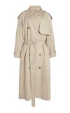 Stella Mccartney Light Cotton Trench Coat In Khaki