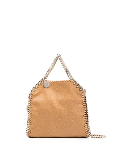 Stella Mccartney Borsa Tote Micro Falabella Con Catena Oro Chiaro In Nude & Neutrals