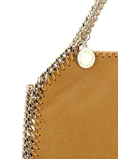 Stella Mccartney Light Gold Chain Falabella Micro Tote Bags In Beige