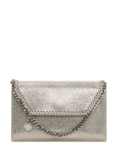 Stella Mccartney Light Green Falabella Small Crossbody Bags In Gray