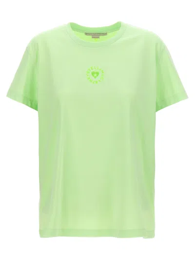 STELLA MCCARTNEY LIGHT GREEN ICONIC MINI HEART T-SHIRT