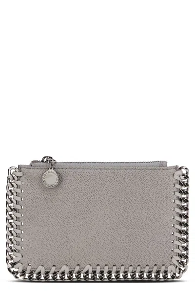 Stella Mccartney Light Grey Falabella Card Holder In Gray