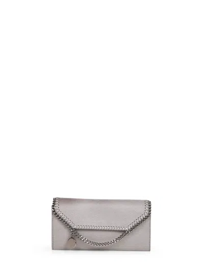Stella Mccartney Light Grey Falabella Wallet-on-chain Crossbody In Gray