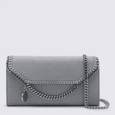 Stella Mccartney Light Grey Faux Leather Continental Wallet Crossbody Bag In Gray