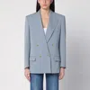Stella Mccartney Light Grey Wool Double-breasted Jacket In Grey