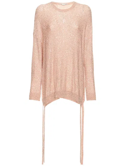 Stella Mccartney Light Long Pink Asymmetric Sweater