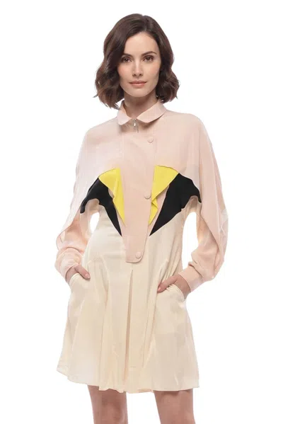 Stella Mccartney Light Pink Colour Block Mini Dress