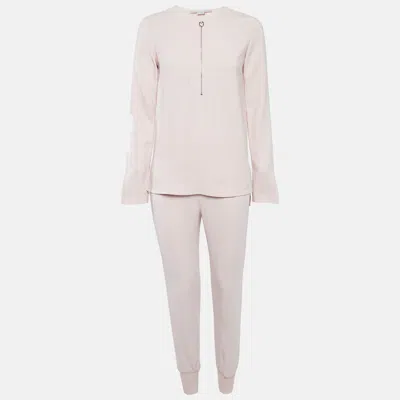 Pre-owned Stella Mccartney Light Pink Crepe Top And Pants Set Xxs