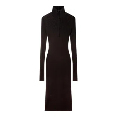 Stella Mccartney Light Stretch Rib Knit Midi Dress In Black