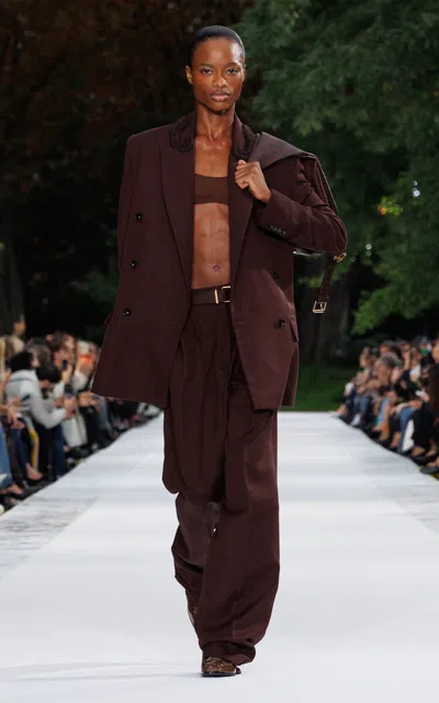 Stella Mccartney Light Tailoring Trimmed Blazer In Brown