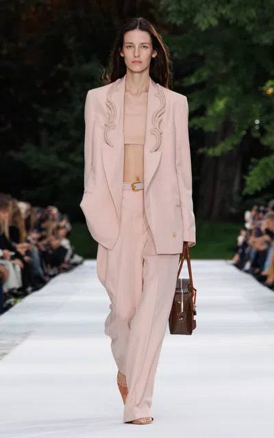 Stella Mccartney Light Tailoring Trimmed Jacket In Pink