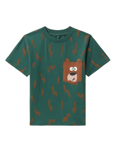 Stella Mccartney Kids' T-shirt Mit Blitz-print In Green