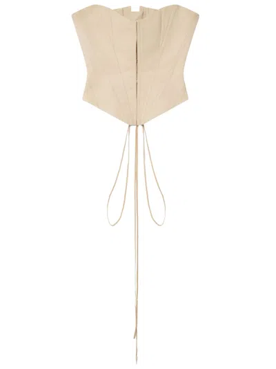 Stella Mccartney Panelled Corset-style Strapless Top In Beige