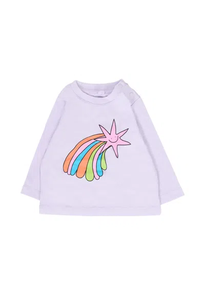 Stella Mccartney Lilac T-shirt For Baby Girl With Star In Purple