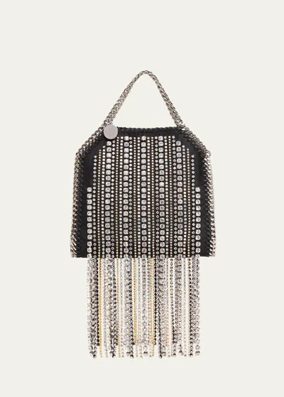 Stella Mccartney Tiny Falabella Crystal Fringe Tote In Black