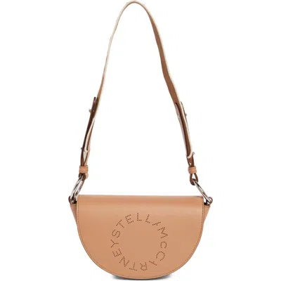 Stella Mccartney Linea Logo Faux Leather Shoulder Bag In Brown