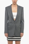 STELLA MCCARTNEY LINED SINGLE BREASTED BLAZER WITH FLAP POCKETS AND NOTCH LAP