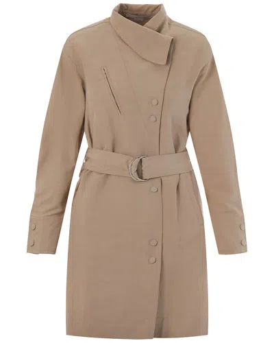 Stella Mccartney Linen-blend Mini Dress In Brown