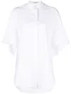 Stella Mccartney Linen-blend Tunic Shirt In 白色